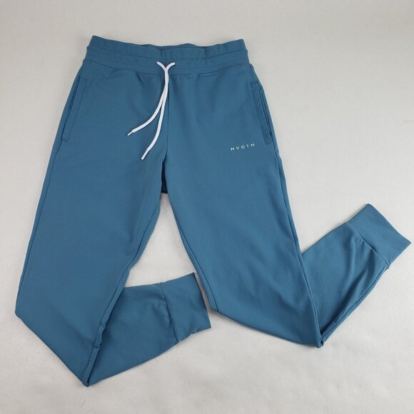 NVGTN Jogger Pant Womens XL Blue Active Nylon Pull On Drawstring Pocket Hi Waist - Picture 1 of 9